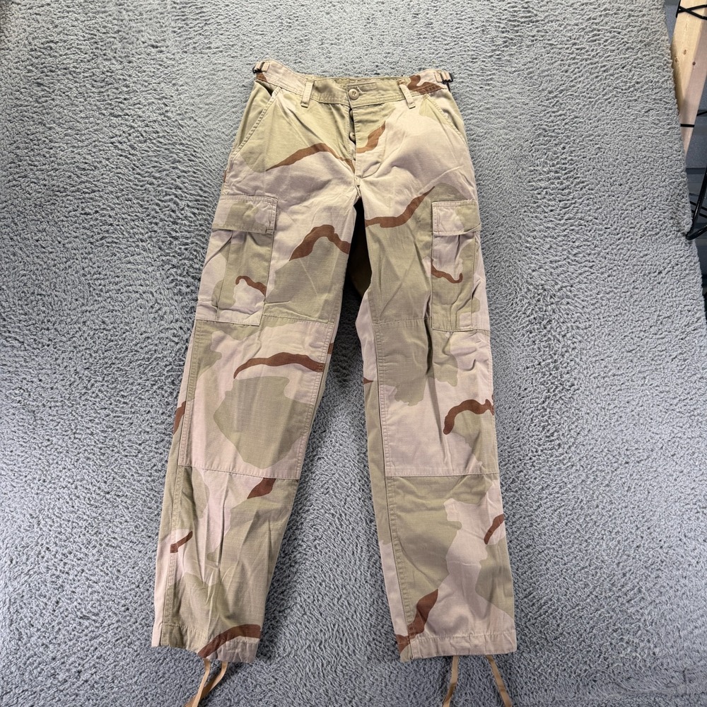 US Army Pant Mens XS(28x30) Beige Desert Camouflage Nylon Cargo Straight Combat